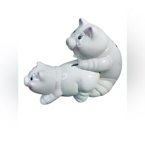 Vintage Pair of Piggy Pig Banks Naughty Humping Piggy Pigs Porking Making Bacon